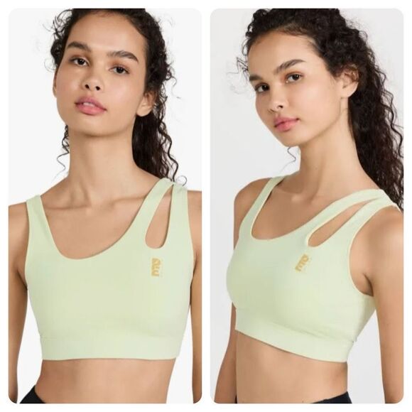 P.E Nation Backcheck Sports Bra Sz M Yellow Light Lime - Picture 10 of 11